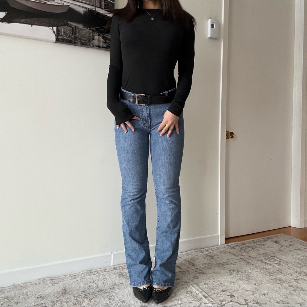 Y2K vintage preppy blue jeans low rise bootcut  leg